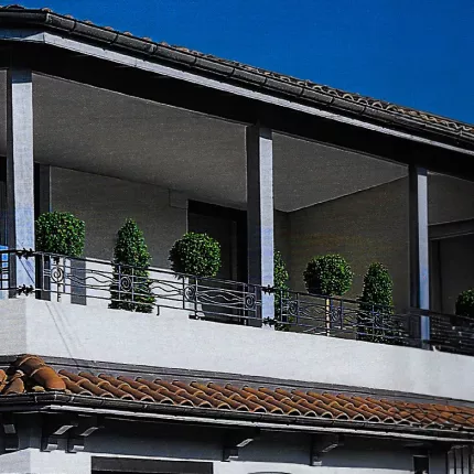 BUIS artificiel TIGE BOULE NEW 110 à 170 cm sur terrasse