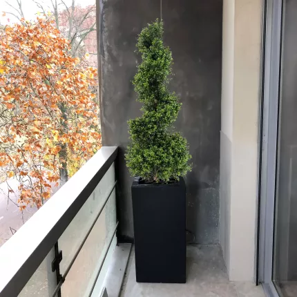 BUIS artificiel SPIRALE NEW 150 cm sur terrasse