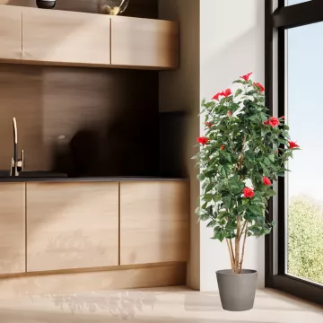mise en situation HIBISCUS artificiel 150 cm dans une cuisine