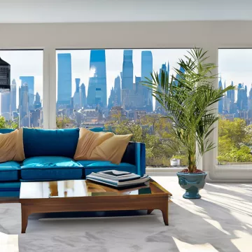 KENTIA artificiel NATUREL PALM  DE LUXE 225 cm dans un salon