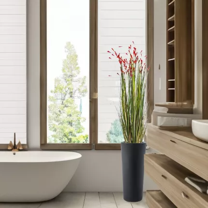 mise en situation graminée CORAIL artificielle 120 cm dans une salle de bains