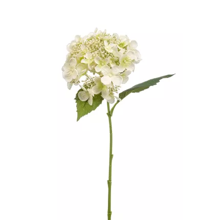 HORTENSIA artificiel macrophylla 50 cm blanc en tige