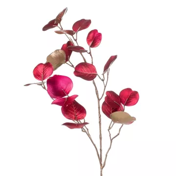 Branche artificielle EUCALYPTUS rouge métallique 82 cm