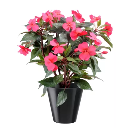 IMPATIENS artificielle 40 cm fushia en pot