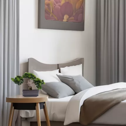 mise en situation PIN BONSAI artificiel 22 cm dans une chambre