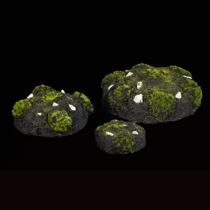 MOTTE de terre artificielle avec mousse synthétique et mini cailloux - 3 tailles de 9 à 21 cm