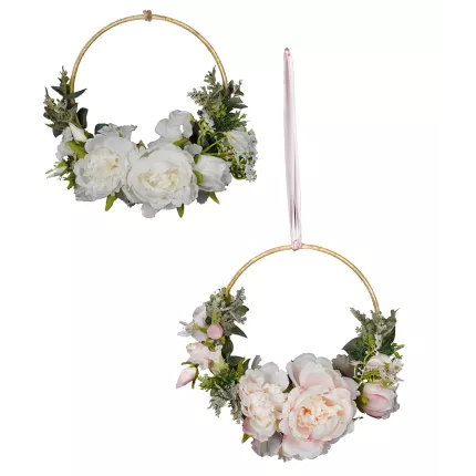 Couronne De Fleurs Artificielle, 41cm, Couronne De Porte Artificielle Avec Orchidées, Couronnes Décoratives, Couronne De Porte Printemps, Pour Portes | Leroy Merlin
