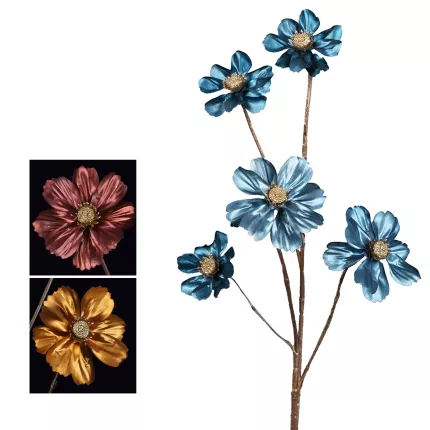COSMOS artificiel métallique 70 cm