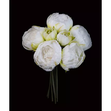 bouquet artificiel PIVOINE 32 cm blanc