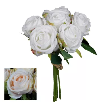 Bouquet artificiel de 6 roses 22 cm