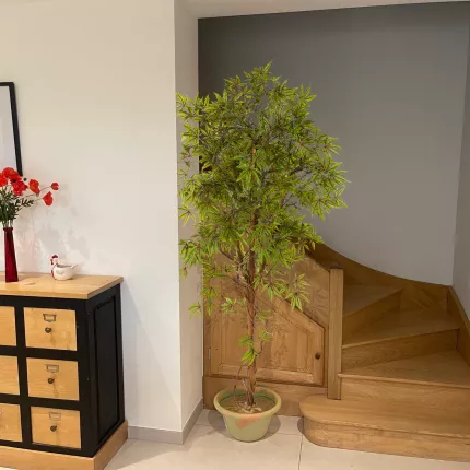 ERABLE artificiel  vert ou vert/gold 150 à 210 cm dans un salon