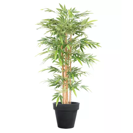 BAMBOU artificiel vert 2 tons  170 cm dans un pot de présentation