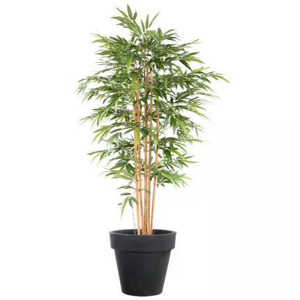 BAMBOU artificiel vert 2 tons 200 cm dans un pot de présentation