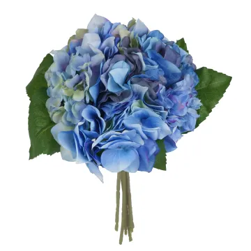 bouquet d' HORTENSIA artificiel 30 cm bleu