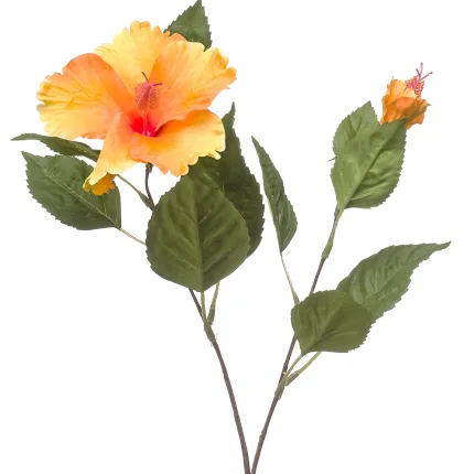 HIBISCUS artificiel jaune 60 cm