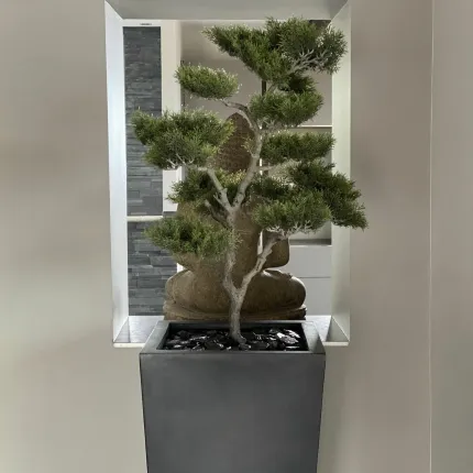 mis en situation BONSAI artificiel CONIFERE 95 cm sur terrasse