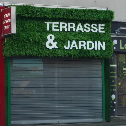 MUR fond fougère  50 x 50 cm sur un commerce