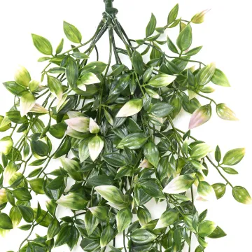 feuilles TRADESCANTIA artificiel vert rose 80 cm