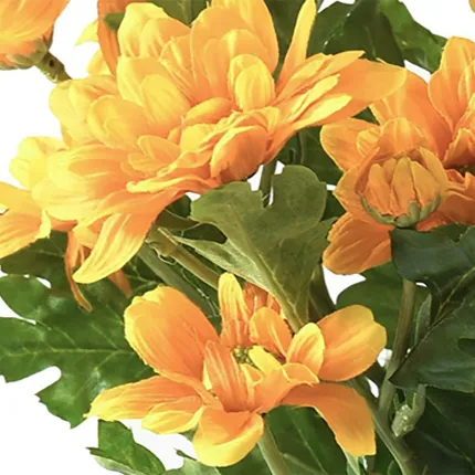 fleurs Anthémis artificiel mini 33 cm jaune orange