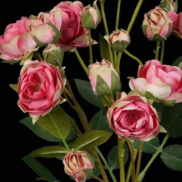 fleurs Tige de ROSE artificielle buisson fushia 58 cm