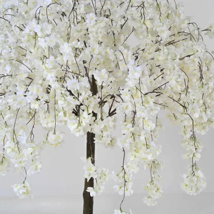 fleurs et tronc CERISIER artificiel 200 cm blanc