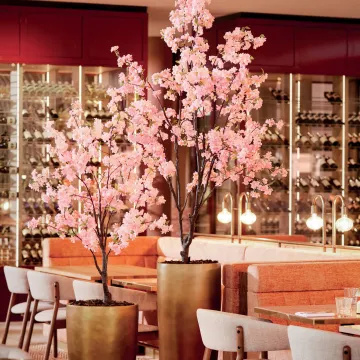 CERISIER artificiel 135 cm - mis en situation dans un restaurant