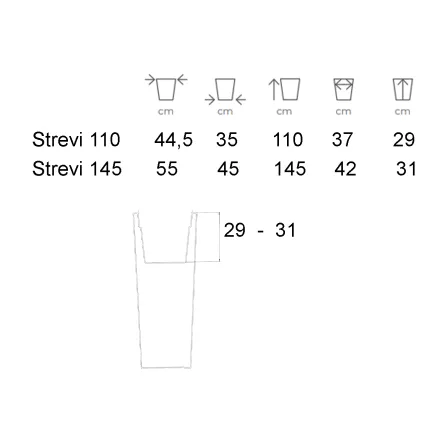 dimension Strevi cone 110 ou 145 cm