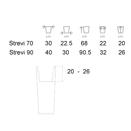 dimension Strevi cone 68 ou 90 cm