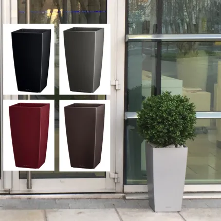 mise en situation Lechuza Cubico rouge scarlett hauteur 40 à 75 cm