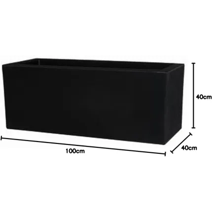 dimension jardinière Strevi cube L 100 cm H 40 cm