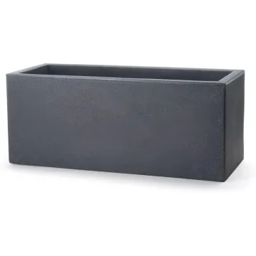 jardinière Strevi cube L 80 et 100 cm H 30 et 40 cm gris anthracite