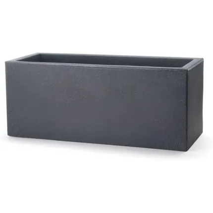 jardinière Strevi cube L 80 et 100 cm H 30 et 40 cm gris anthracite