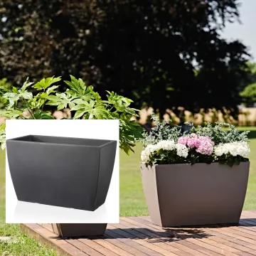 mise en situation jardinière haute Voghera L 80 x H 50 cm en extérieur