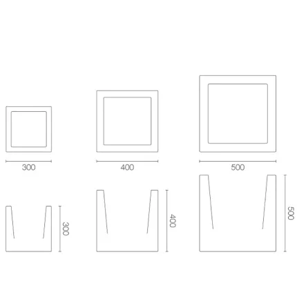 intérieur dimension mise en situation pot cube Strevi