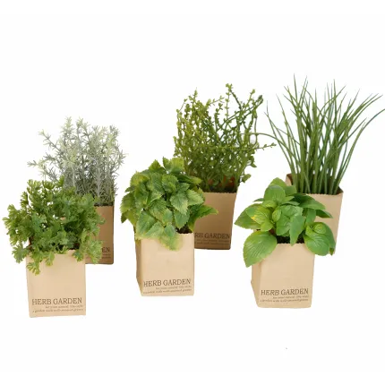 HERBES artificielles AROMATIQUES en sac papier 16 à 24 cm vendu par 3