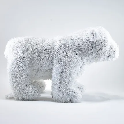 OURS BLANC synthétique 45 cm de profil