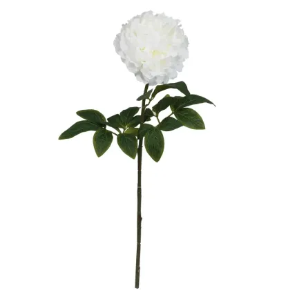 PIVOINE artificielle 72 cm blanche en tige