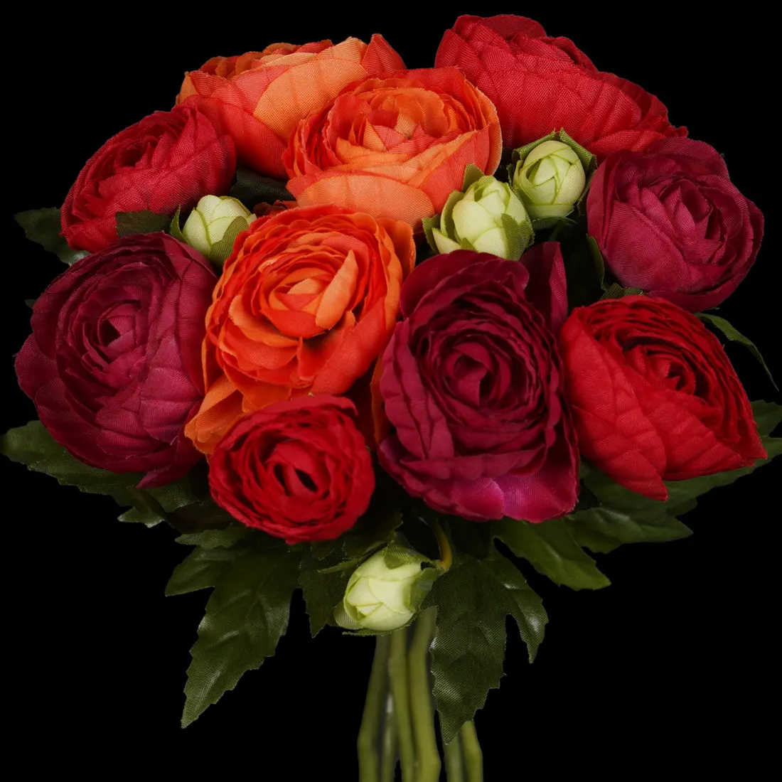 bouquet artificiel RENONCULE artificielle 22 cm rouge orange