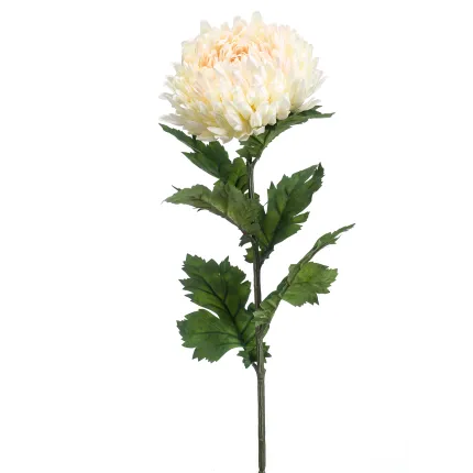 CHRYSANTHEME pompon artificiel crème rose 75 cm