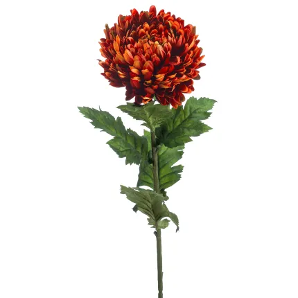 CHRYSANTHEME pompon artificiel flamme 75 cm