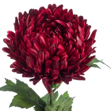 fleur CHRYSANTHEME pompon artificiel rouge 75 cm