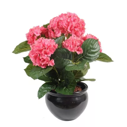 HORTENSIA artificiel  40 cm rose en pot