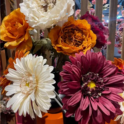 mise en situation GERBERA Géant artificiel 105 cm 3 coloris