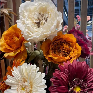 PIVOINE Géante artificielle 115 cm crème 3 couleurs