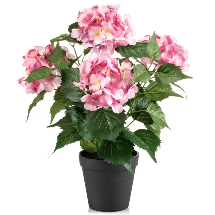 HORTENSIA artificiel rose 38 cm en pot