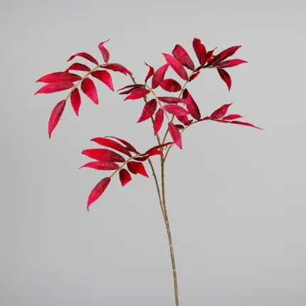 branche SUMAC AMARANTHE artificiel 82 cm bordeaux sur fond gris