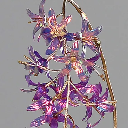détails fleurs Branche LURIOSUM artificielle 85 cm irisée mauve