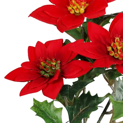 fleurs POINSETTIA artificiel 18 cm en pot