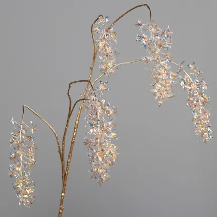 fleurs artificielles de la Branche LURIOSUM artificielle 85 ou 105 cm irisée nacrée sur fond gris