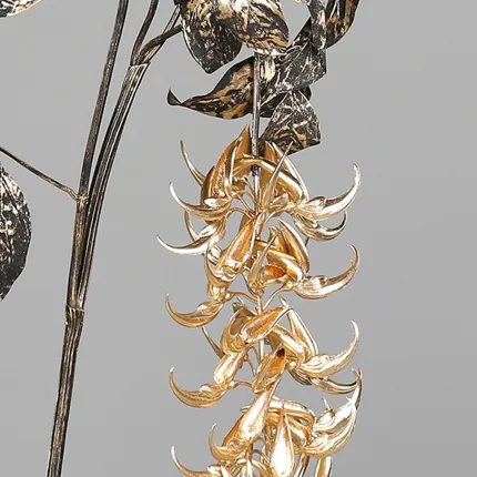 fleur et feuilles FLEUR TROPICALE  artificielle 137 cm or et noir